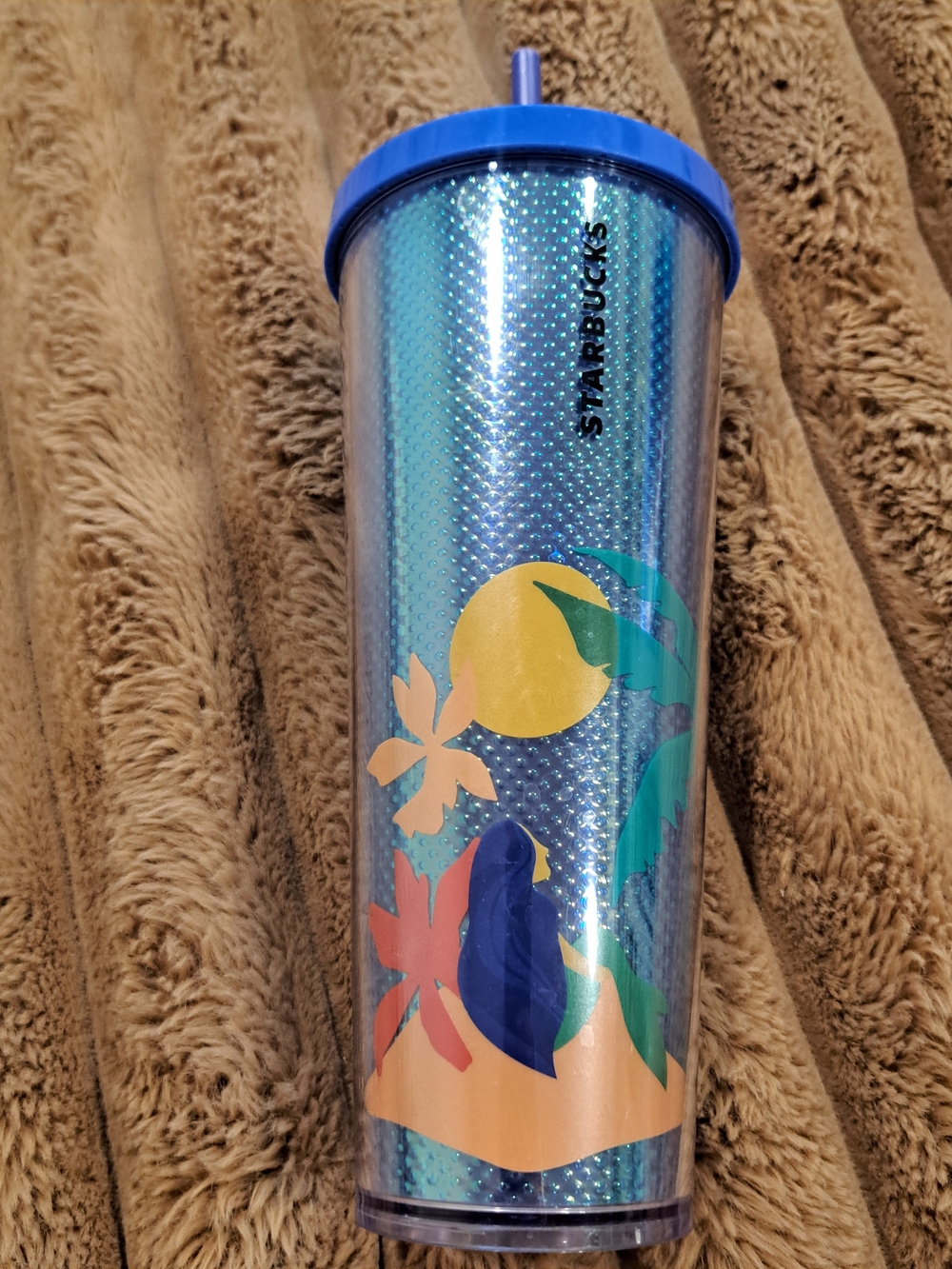 Starbucks Summer 2020 Mermaid Beach Palm Tree Tumbler 24oz Tropical Cold Cup